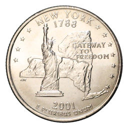 25 центов (1/4 доллара) 2001 года D США Штаты и территории  Нью-Йорк
