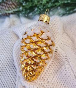 (цена за 3 шт) Елочное украшение Шишка в снегу Ф2-90/21 - Коломеев фото 3