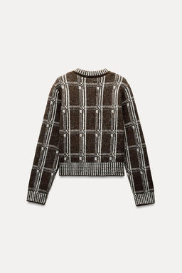 CHECKED KNIT CARDIGAN - Zara фото 5