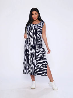 Платье женское, цвет синий белый