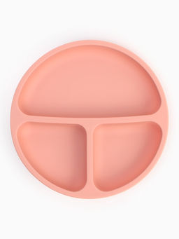 Тарелка детская секционная с ложкой и вилкой, 3 секции, розовый, Mum&Baby