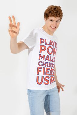 U. S. Polo Assn Мужская белая футболка с круглым вырезом