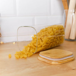 Банка квадратная бамбуковая крышка 1300 мл диаметр 100/20 см - Галеонтрейд фото 5