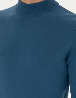 Kobalt Slim Fit Yar_m Bal_k__ Yaka Basic Triko Kazak - Pierre cardin фото 7