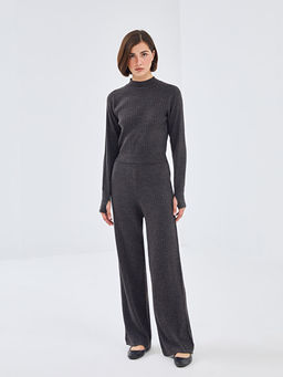 Beli Lastikli Dokulu Kad?n Triko Pantolon