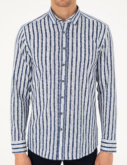 Lacivert Slim Fit Uzun Kollu G_mlek