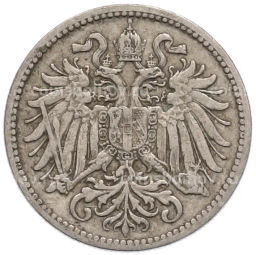 Монета 10 геллеров 1895 года Австрия