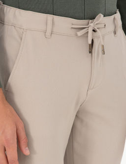 Bej Slim Fit Kanvas Pantolon