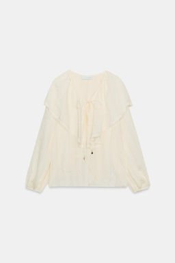 RUFFLED LACE BLOUSE - Zara фото 12