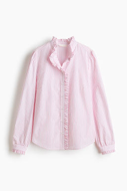 Blusa de popelina con volantes