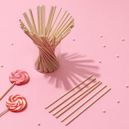 Набор палочек для леденцов, 50 шт., длина палочки 15 см, дерево