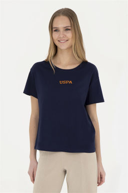 Женская темно-синяя футболка с круглым вырезом - U.s. polo assn фото 2