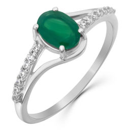 Кольцо, зеленый агат, Писк