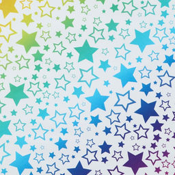 Цена за 10 шт. Бумага упаковочная глянцевая «Радужные звезды», 70 х 100 см