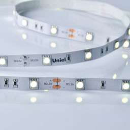 ULS-M22-5050-30LED/m-10mm-IP20-DC12V-7,2W/m-5M-6500K PROFI Гибкая светодиодная лента на самоклеящейся основе. Катушка 5м. в герметичной упаковке. Дневной свет (6500K). ТМ Uniel.