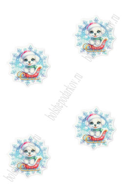 Кабошон-вырубка Собачка 3,5*3,5 см (10 шт) SF-7342 - Больше подарков фото 2