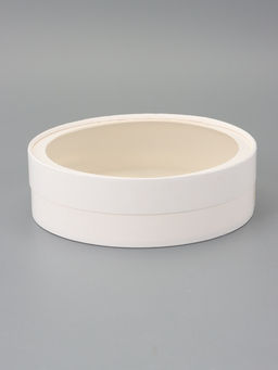 Коробка подарочная круглая с окном, завальцованная, белая, 20×6 см