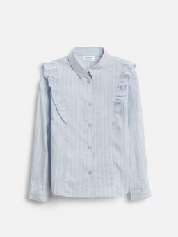 ACOOLA / Блузка детская для девочек Vasilika голубая полоска  фото 2