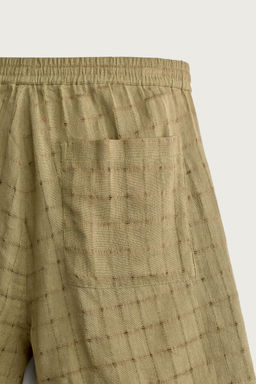 BERMUDA JACQUARD CUADROS LINO - ALGOD?N / Khaki claro - Zara фото 8