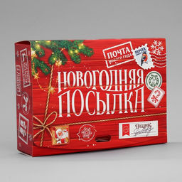 Цена за 2 шт. Коробка подарочная новогодняя складная «Новогодняя посылка», 16.5×12×5 см, БЕЗ ЛЕНТЫ