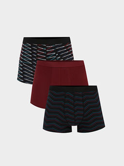 Standart Kal?p Desenli Erkek Boxer 3l?