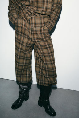 CHECK SAROUEL TROUSERS - Zara фото 11