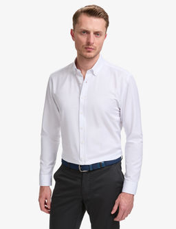 Beyaz Regular Fit Uzun Kollu G_mlek