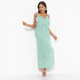 Платье с разрезом, Хорошо быть мной (мята) - Charutti фото 2