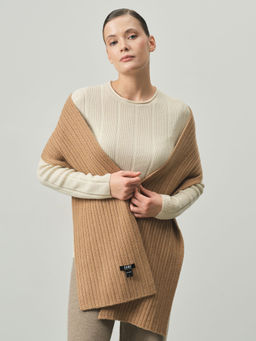 Шарф из кашемира KA211297-F кэмел