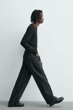 RELAXED FIT STRIPED JEANS - Zara фото 5