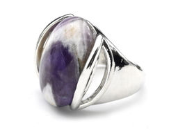 Кольцо в металле с аметистом овал 23*25мм Радуга камня