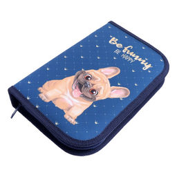 Пенал школьный, 1 секция, 13×21×4 см «Бульдожка»