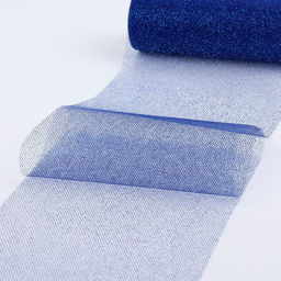 Фатин с глиттером, 15 см, 9±0.5 м, 11±1 г/м², синий №09