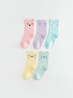 Desenli K?z ?ocuk Soket ?orap 5li