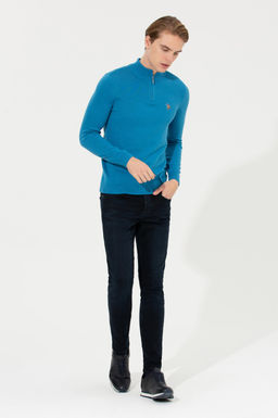 Мужской кобальтовый трикотажный свитер - U.s. polo assn фото 16