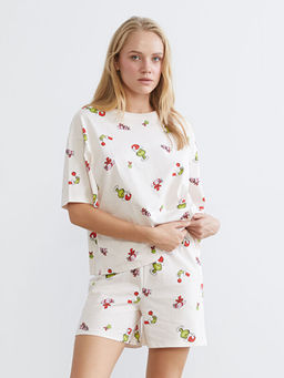 Y?lba?? Temal? Kad?n ?ortlu Pijama Tak?m?