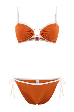 TRENDYOLMILLA Lacivert Straplez Kontrast Renk Biyeli Aksesuarl? Regular Bikini Tak?m? TBESS25BT00017  фото 19