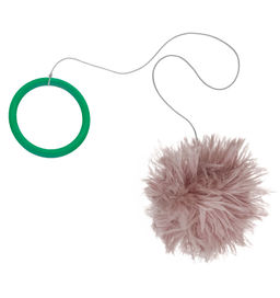 ВИА Игрушка для кошек "Мячик с пищалкой" на резинке с кольцом из искусственного меха, коричневый, 70см 99ред99 24251кор 24251кор