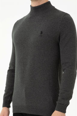 U. S. Polo Assn Мужской базовый свитер антрацитового меланжа - U.s. polo assn фото 13