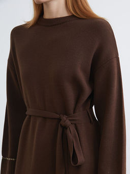 Bisiklet Yaka Ku?akl? Triko Elbise