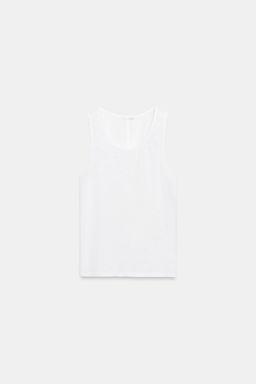 TOP ESCOTE REDONDO / Blanco - Zara фото 4