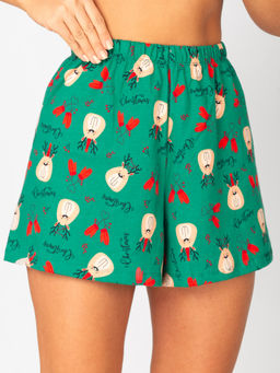 Пижама женская кулирка с шортами "КРИСТИ" ЗЕЛЕНЬ