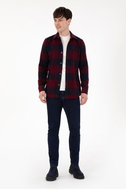 Мужская бордовая рубашка с длинным рукавом Неожиданная скидка в корзине - U.s. polo assn фото 4