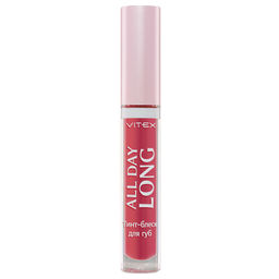 VITEX ALL DAY LONG Тинт-блеск для губ, тон 34 All day pink nude,3г