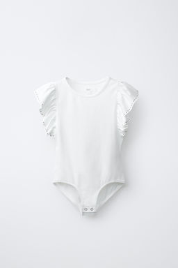 BODY VOLANTE Y TACHAS CON MODAL / Blanco - Zara фото 2
