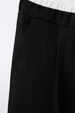 PANTAL?N WIDE LEG CINTURILLA DOBLE / Negro - Zara фото 5