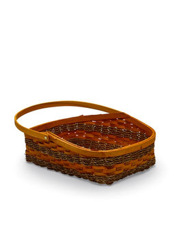 Корзина плетёная для хранения Koca, с ручкой, ива, коричневая, набор 3 шт.