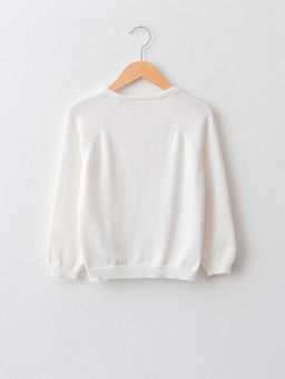 Bisiklet Yaka Bask?l? Pul ??lemeli Uzun Kollu K?z ?ocuk Triko Kazak - Waikiki фото 2