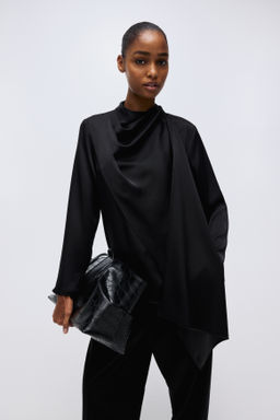 Blusa de sat?n con detalle de chal - H&m фото 7