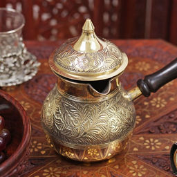 Турка Синичка, 500 мл, с крышкой, деревянная рукоять, латунь - Simaland фото 3